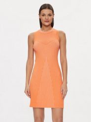 Guess Sukienka dzianinowa Allie W4RK20 Z2YN2 Pomarańczowy Slim Fit. Brązowe sukienki Guess, xl, z aplikacjami, z dzianiny, bez kołnierzyka, bez ramiączek. Za 309.99 zł.