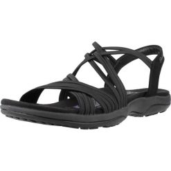 Sandały SKECHERS REGGAE SLIM - SUNNYSIDE Czarny. Czarne sandały Skechers, bez wzorów, z materiału, bez obcasa, bez zapięcia. Za 204.99 zł.