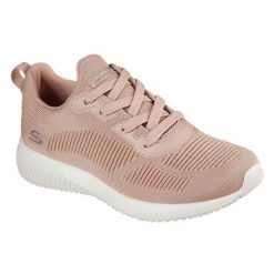 Buty sportowe Sneakersy damskie, Skechers Bobs Squad. Czerwone buty treningowe Skechers, na lato, bez wzorów, z materiału, przed kostkę, bez zapięcia, trekkingowe. Za 249.99 zł.