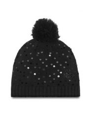 Guess Czapka V5BZ03 Z39B0 Czarny. Czarne czapki zimowe Guess, z aplikacjami, z materiału. Za 199.99 zł.