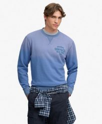 Superdry Bluza Block Text z dekoltem okrągłym, bawełna-poliester. Niebieskie bluzy Superdry, l, bez wzorów, z bawełny, bez ramiączek, bez kaptura. Za 371.25 zł.