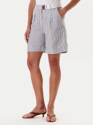 Tatuum Bermudy Kosoko 1 T2510.161 Granatowy Relaxed Fit. Niebieskie szorty Tatuum, bez wzorów, ze lnu. Za 239.99 zł.
