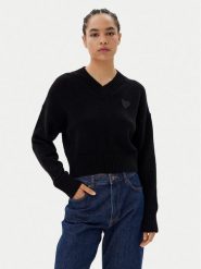 HUGO Sweter Scutie 50543059 Czarny Relaxed Fit. Czarne swetry Hugo, xxl, bez wzorów, z syntetyku, bez ramiączek. Za 649.99 zł.