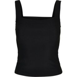 Damski tank top Urban Classics ladies squard neckline rib(GT). Czarne topy Urban Classics, bez wzorów, bez kołnierzyka, bez ramiączek. Za 152.50 zł.