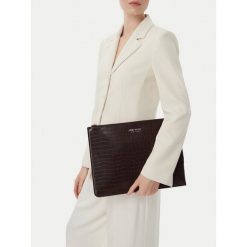 Aktówka Nine West. Brązowe aktówki Nine West, bez wzorów. Za 99.99 zł.