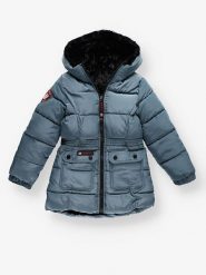 CANADA weather gear Dwustronny płaszcz zimowy w kolorze niebiesko-czarnym rozmiar: 140-152. Czarne płaszcze CANADA weather gear, na zimę, bez wzorów, bez kaptura. Za 173.99 zł.