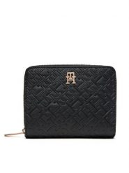 Tommy Hilfiger Portfel Th Icon Med Za Flap Mono AW0AW17743 Czarny. Czarne portfele Tommy Hilfiger, bez wzorów, ze skóry. Za 249.99 zł.