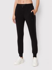 Guess Spodnie dresowe V2YB18 K7UW2 Czarny Regular Fit. Czarne spodnie dresowe Guess, z aplikacjami, z dresówki. Za 259.99 zł.