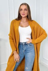Sweter z rękawami typu nietoperz musztardowy. Swetry KESI, l, bez wzorów, z wełny, plus size, bez ramiączek. Za 123.43 zł.