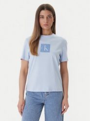 Calvin Klein Jeans T-Shirt LV047F819G Niebieski Classic Fit. Niebieskie t-shirty Calvin Klein Jeans, xl, bez wzorów, z bawełny, bez kołnierzyka, bez ramiączek. Za 129.99 zł.