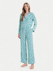 Kate Spade Piżama KSI82756 Zielony Relaxed Fit. Zielone piżamy Kate Spade, xs, bez wzorów, bez kołnierzyka, bez ramiączek. Za 459.99 zł.