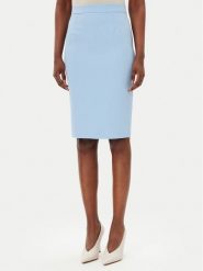 Maryley Spódnica 25EB701/43MA Błękitny Regular Fit. Niebieskie spódnice Maryley, m, bez wzorów, z syntetyku, midi. Za 159.99 zł.