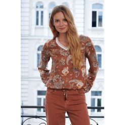 Bluzka Damska Gallapago BS Toffie. Brązowe bluzki blue shadow, s, z aplikacjami, z tkaniny, bez kołnierzyka, bez ramiączek. Za 199.90 zł.