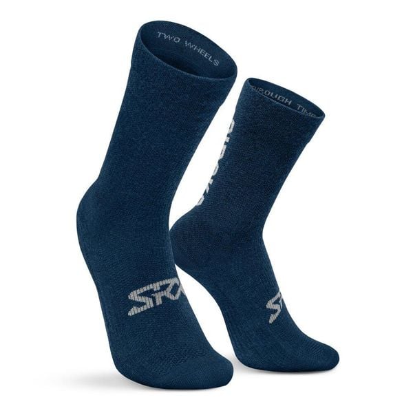 Skarpetki rowerowe z wełną merino unisex SRX Arctic S. Niebieskie skarpetki SIROKO, bez wzorów, z wełny. Za 84.00 zł.