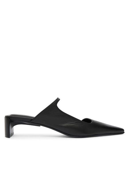 Calvin Klein Klapki Set Back Heel Pump Lth HW0HW02801 Czarny. Czarne klapki Calvin Klein, bez wzorów, ze skóry, bez obcasa, bez zapięcia. Za 649.99 zł.