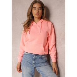 Różowa Bluza z Kapturem Aweja. Czerwone bluzy Renee, na jesień, l, bez wzorów, z dzianiny, casualowe, bez ramiączek, z kapturem. W wyprzedaży za 83.99 zł.