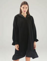 Bawełniana sukienka z falbaną. Sukienki Unisono, m, bez wzorów, z bawełny, bez kołnierzyka, bez ramiączek, rozkloszowane. Za 199.00 zł.
