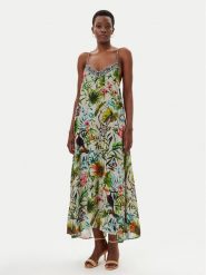 LOLA CASADEMUNT Sukienka letnia LS2516037 Zielony Relaxed Fit. Zielone sukienki LOLA CASADEMUNT, l, bez wzorów, z wiskozy, bez kołnierzyka, bez ramiączek. Za 369.99 zł.