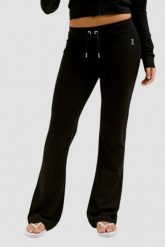 JUICY COUTURE Czarne spodnie dresowe Single Jersey Apollo Low Rise. Czarne spodnie dresowe Juicy Couture, bez wzorów, z dresówki. W wyprzedaży za 248.99 zł.