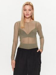ONLY Bluzka 15315812 Zielony Regular Fit. Zielone bluzki ONLY, l, bez wzorów, z syntetyku, bez kołnierzyka, bez ramiączek. Za 59.99 zł.