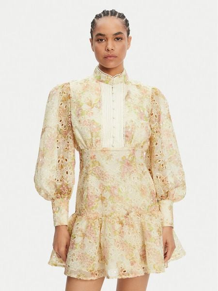 Bardot Sukienka koktajlowa 58421DB3 Beżowy Regular Fit. Brązowe sukienki Bardot, bez wzorów, z syntetyku, wizytowe, bez kołnierzyka, bez ramiączek. Za 399.99 zł.