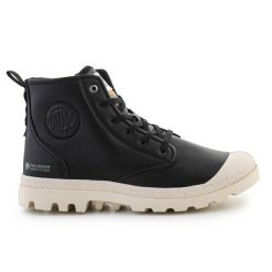 Buty Palladium Pampa Hi Re-Vegan Leather U 74378-008-M Black czarne. Czarne buty treningowe bez wzorów, z gumy, przed kolano, bez zapięcia. Za 744.13 zł.