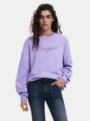Desigual Bluza 25SWSK16 Fioletowy Regular Fit. Fioletowe bluzy Desigual, xl, bez wzorów, z bawełny, bez kaptura. Za 199.99 zł.