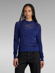 G-Star Sweter w kolorze granatowym rozmiar: L. Niebieskie swetry G-Star, l, bez wzorów, z wiskozy, retro, bez ramiączek. Za 158.10 zł.