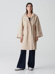 OPUS Płaszcz przejściowy w kolorze beżowym rozmiar: 40. Brązowe płaszcze Opus, bez wzorów, bez kaptura. Za 326.99 zł.