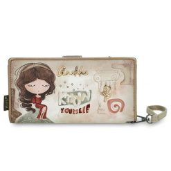 Beżowy Duży Damski Portfel Anekke Muse. Brązowe portfele Anekke, z aplikacjami. Za 199.00 zł.