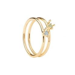 P D Paola Pierścionek P D Paola Color - 925 sterling silver i srebro i pozłacany Pierścionki 1 ct Damski. Szare pierścionki P D Paola, z cyrkonią, pozłacane. Za 357.99 zł.