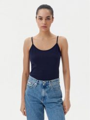 Gap Top 701570-04 Granatowy Slim Fit. Niebieskie topy GAP, l, bez wzorów, z bawełny, bez kołnierzyka, bez ramiączek. Za 49.99 zł.