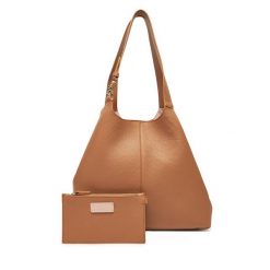Torebka Coccinelle. Brązowe shopper bag Coccinelle, bez wzorów, bez dodatków. Za 1,159.00 zł.