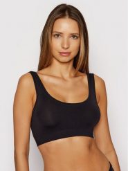 Hanro Biustonosz top Touch Feeling 1810 Czarny. Czarne biustonosze Hanro, bez wzorów, z syntetyku. Za 169.99 zł.