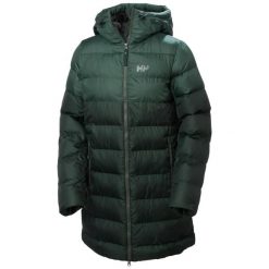 Parka damska z kapturem Helly Hansen Active. Zielone płaszcze Helly Hansen, na zimę, bez wzorów, z puchu, sportowe, z kapturem. Za 1,046.95 zł.