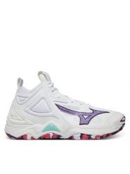 Mizuno Buty halowe Wave Momentum 3 Mid V1GC2317 Biały. Białe buty treningowe Mizuno, bez wzorów, z materiału, bez zapięcia. Za 519.99 zł.