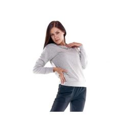 Damska bluza z okrągłym dekoltem Greysongreys i kryształkami. Szare bluzy bez kaptura LEONE 1947 APPAREL, l, bez wzorów, z tkaniny, bez kaptura, na fitness i siłownię. Za 164.19 zł.