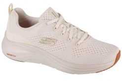 Buty do chodzenia damskie Skechers 150024WBC. Białe buty treningowe Skechers, bez wzorów, z materiału, bez zapięcia, trekkingowe. Za 329.99 zł.