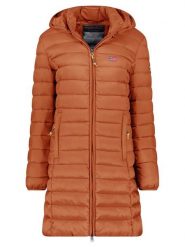 Geographical Norway Płaszcz pikowany "Atikolor" w kolorze karmelowym rozmiar: L. Brązowe płaszcze Geographical Norway, l, bez wzorów, bez kaptura. Za 209.82 zł.