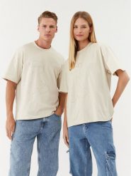 2005 T-Shirt Horned Lucy Beżowy Oversize. Brązowe t-shirty 2005, m, bez wzorów, z bawełny, bez kołnierzyka, bez ramiączek. Za 149.99 zł.