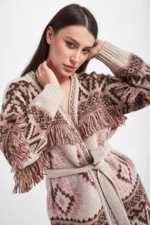 Kardigan wełniany Utile WEEKEND MAX MARA. Brązowe swetry Weekend Max Mara, m, bez wzorów, prążkowane, bez ramiączek. W wyprzedaży za 1,147.30 zł.
