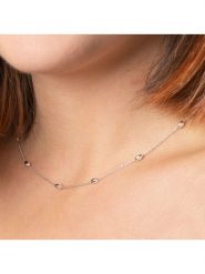 L'atelier précieux Srebrny naszyjnik z elementami ozdobnymi - dł. 45 cm rozmiar: onesize. Szare naszyjniki l'Atelier precieux, z materiału, srebrne. Za 172.08 zł.