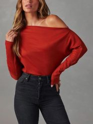 Milan Kiss Bluzka w kolorze rdzawoczerwonym rozmiar: S. Czerwone bluzki Milan Kiss, s, bez wzorów, bez kołnierzyka, bez ramiączek. Za 70.90 zł.
