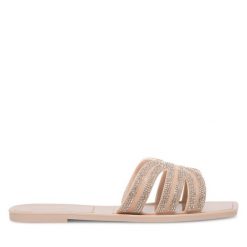 Klapki JENNY. Brązowe klapki Jenny, bez wzorów, bez obcasa, bez zapięcia. Za 59.99 zł.