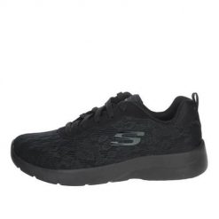 Buty do chodzenia damskie Skechers Dynamight 20. Czarne buty treningowe Skechers, bez wzorów, z materiału, bez zapięcia, trekkingowe, skechers sport. Za 179.00 zł.