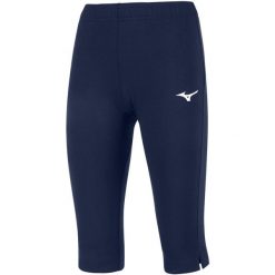 Legginsy damskie Mizuno High-Kyu Capri. Niebieskie legginsy Mizuno, bez wzorów, sportowe. Za 161.00 zł.