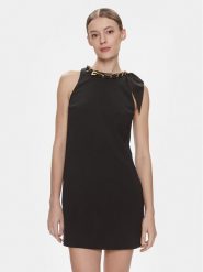 Elisabetta Franchi Sukienka koktajlowa AB-573-41E2-V400 Czarny Regular Fit. Czarne sukienki Elisabetta Franchi, bez wzorów, z syntetyku, wizytowe, bez kołnierzyka, bez ramiączek. Za 1,099.00 zł.