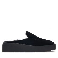 Klapki Calvin Klein. Czarne klapki Calvin Klein, bez wzorów, bez obcasa, bez zapięcia. Za 649.99 zł.