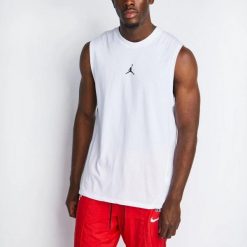 Tshirt Homme Tshirt Nike JUMPMAN SPRT SLVLS TOP Blanc Blanc. Białe topy Nike, m, bez wzorów, bez kołnierzyka, bez ramiączek. Za 159.00 zł.