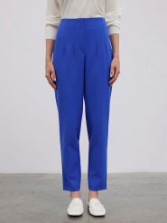 BGN Spodnie w kolorze niebieskim rozmiar: 34. Niebieskie spodnie materiałowe BGN, bez wzorów, z materiału, z podwyższonym stanem. Za 79.21 zł.